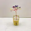 Adorno de Cristal Natural Mini Cubo de Cobre Puro Grabado que Atrae Riqueza Colgante de Fortuna Adorno de Escritorio Árbol del Dinero