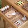 Caja de almacenamiento con cajón de escritorio, separada para vajilla de cocina, papelería, acabado, caja pequeña, compartimento de plástico PET transparente, artefacto