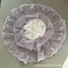 Estilo Coreano Tela de Encaje Grande Flor de Organza Temperamento de Alta Gama Flor Hecha a Mano Tridimensional Camelia Corsage Azul