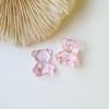 Pendientes colgantes de resina con forma de oso transparente de color sólido colorido de estilo coreano, accesorios para fundas de teléfono femeninas, material al por mayor