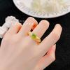 Anillo de diamantes cuadrados de lujo esmeralda vintage de dibujo artesanal italiano, anillo femenino con forma de corazón de diamantes completos estilo corte antiguo