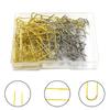 Transfronterizo Nuevo 100 Piezas de Alfileres de Doble Punta en Forma de U Dorados y Plateados para Costura Casera y Patchwork Alfileres Fijos de Doble Punta 23mm Cabezas Grandes