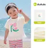 [7A Antibacteriano] Ropa Infantil Dudu Camiseta de Manga Corta para Niñas Tops de Verano para Niñas Atuendos de Verano para Bebés Ropa de Moda