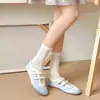 Calcetines Blancos Crudos Estilo Ballet con Patrón Hueco para Mujer, Calcetines de Algodón de Xinjiang Transpirables y Absorbentes de Sudor de Media Pantorrilla, Calcetines de Encaje Estilo Femenino para Primavera y Verano