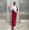 Ropa Europea y Americana para Mujer Primavera y Verano Elegante Dama Alta Gama Satín Imitación Seda Multicolor Venta al por Mayor Falda Falda Larga
