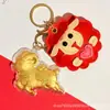 Chaveiro de Ovelha Pequena em Couro Criativo de Desenho Animado em Ouro Puro 999 Pingente de Ovelha Que Ganha Dinheiro do Zodíaco Enfeite do Ano da Ovelha