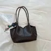 2026 Bolso Tote Nuevo con Patrón Tejido, Bolso de Hombro de Gran Capacidad para el Trabajo, Bolso de Mano Color Sólido Estilo Coreano, Bolso de Hombro de Moda