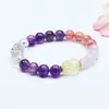 Pulsera de Amatista Natural Guan Yu Cristal Blanco Cristal de Limón Pixiu Pulsera Multigemas Venta al por Mayor de Fábrica S5040504