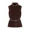 Chaleco de Felpa de Cuello Alto Versátil y Sencillo para Otoño, Popular en Aliexpress, para Comercio Exterior Transfronterizo Europeo y Americano, Ropa de Mujer
