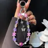Cadena de Teléfono Móvil de Cristal Borla de Mariposa Hecha a Mano con Cuentas Flor de Cerezo Cuerda Antiperdida Adecuada para Correa de Teléfono Móvil Apple Cadena para Colgar Teléfono Móvil