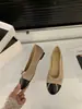 Primeiro Encontro Sapatos Femininos Sazonais Inspirados em Chanel Estilo Francês Primavera/Outono 2026 Cor Francesa Color-Block Sapatilhas Versáteis Sapatos de Festa