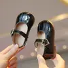 Zapatos de Princesa para Niñas Estilo Nuevo Primavera y Otoño de 1 a 3 Años Zapatos Pequeños de Cuero para Niños Suela Suave para Bebés Zapatos para Niños Pequeños Planos Transpirables