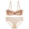 Conjunto de Lencería de Encaje Francés Sujetador Push-up Delgado Transpirable Sin Relleno Estilo Puro Deseo Sujetador de Lencería para Mujer