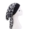 Chapéu Turban Estilo Pastoral Elástico de Aba Larga Imitação de Seda, Chapéu com Trança de Cauda Longa, Chapéu para Quimioterapia, Fornecimento Transfronteiriço