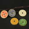 Nuevo Colgante de Cinco Colores del Dios de la Riqueza para Coche, Regalo para Atraer Riqueza, Ojo del Dios de la Riqueza Metal Flor de Ciruelo Dinero Colgante Decoración Interior de Coche