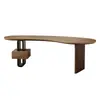 Escritorio Ejecutivo Moderno Minimalista de Madera Maciza con Forma Irregular, Escritorio Creativo de Diseñador, Banco de Trabajo con una Sensación de Alta Gama y Sencillez