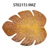 Jogo Americano Sainte PVC Estampado a Ouro Folha de Monstera Estilo Nórdico Original Tapete para Prato de Comida Ocidental Tapete para Tigela Tapete para Mesa de Chá Tapete com Isolamento Térmico