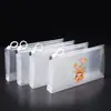 Bolsa de Lápices Impermeable PP Transparente Estudiante Tirador Lápiz Papelería Bolsa de Lápices Plástico Dibujos Animados Linda Estéreo Ensanchada Bolsa de Lápices