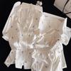 Pijama Coreano de Alta Gama de Tres Piezas de Seda de Hielo para Mujer Primavera y Verano Talla Grande Ropa para el Hogar Traje de Manga Larga Verano
