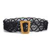 Primavera y Verano nuevo estilo étnico bohemio cuerda de cera tejido hueco cinturón hecho a mano hebilla de madera cinturón tejido para mujer