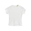 Camiseta de Verão Nova Versátil Slim de Renda com Gola Redonda e Mangas Raglan para Garota Americana Quente