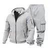 2026 Moda Esportiva Casual ao Ar Livre Europeia e Americana para Homens Amazon Conjunto de Moletom com Capuz e Calça com Forro de Lã