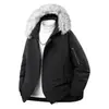 Venta Directa de Fábrica Chaqueta de Algodón Holgada para Hombre con Cuello de Piel Nuevo Estilo 2026 Chaqueta Acolchada Engrosada con Forro de Terciopelo Cálida para Invierno