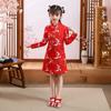 Vestido de Otoño para Niñas Estilo Chino Traje Antiguo Hanfu Vestido de Niña Nuevo Vestido de Niña Cheongsam Bordado para Niñas