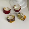 Pendientes de Aro con Estampado de Leopardo Transfronterizos Europeos y Americanos, Pendientes Elegantes de Moda para Salir, Tendencia de Alta Gama Ligera, Pendientes de Personalidad Exagerada con Aguja de Plata Europeos y Americanos