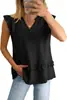Top de Gasa sin Mangas Elegante con Volantes en V para Mujer, Exclusivo Transfronterizo Europeo y Americano, Nueva Colección Primavera/Verano 2026