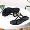 Chanclas tb para mujer verano talla grande planas transfronterizas ebay europeas y americanas playa cristal jalea sandalias pantuflas