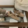 Zapatos de Cuero Cuadrados Tallados Estilo Retro de Boca Baja con Tacón Oculto para Mujer, Zapatos Mary Jane Estilo Francés, Temporada de Otoño con Forro de Felpa Añadido