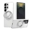 Para Samsung S25Ultra Carcasa de Teléfono Soporte de Engranaje Giratorio Magnético S25Plus Cubierta Protectora Transparente Nuevo