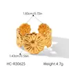 Anillo Abierto de Girasol de Moda Transfronterizo Más Vendido para Mujer, Anillo Exagerado Floral para Dedo Índice, Anillo Único de Lujo Ligero al por Mayor