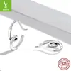 Aretes de plata con charm original Simple Love para mujer, alta gama, línea de moda, combinan con todo, aretes de plata s925 SCE1333