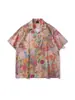 Camisa Floral de Manga Corta para Hombre de Verano Estilo Vacaciones en la Playa Lujo Ligero Elegante Manga Corta Camisa de Cuello Cubano para Parejas Hombres y Mujeres