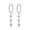 Joias Transfronteiriças Moda de Nicho Brincos de Franja Prata Esterlina S925 Zircônia 5A Brincos Argola Femininos Luxo Leve Venda Direta da Fábrica