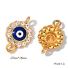 Accesorios de Joyería de Acero Inoxidable Colgante Doble con Ojo del Diablo Incrustado con Diamantes Conector para Collar Pulsera Pendiente DIY Colgante Pequeño