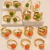 Anillo Yusen de Acero Inoxidable con Piedra Natural Europea y Americana Joyería de Mano para Mujer Nicho Lujo Accesible Anillo de Acero de Titanio que No se Desvanece Joyería Transfronteriza