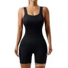 Shorts de una pieza con rosca transfronterizos europeos y americanos, Ropa deportiva elástica sin costuras, Ropa de yoga de una pieza para fitness, Traje de una pieza