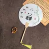 Leque Redondo Panda Estilo Chinês, Leque de Papel Criativo Cultural Caligrafia, Adereço de Foto Estilo Antigo Hanfu de Atração Turística, Leque Lacado Cartoon da Moda