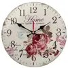 Reloj de Pared Popular de Flores Transfronterizo Moda Creativo Decorativo Reloj de Cuarzo Sala de Estar Silencioso Reloj de Pared de Madera