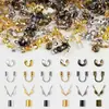 Tubo de posicionamiento de cierre de metal multicolor galvanizado transfronterizo, tubo en forma de U, cuenta abierta, accesorios para joyería de collar y pulsera hechos a mano para DIY