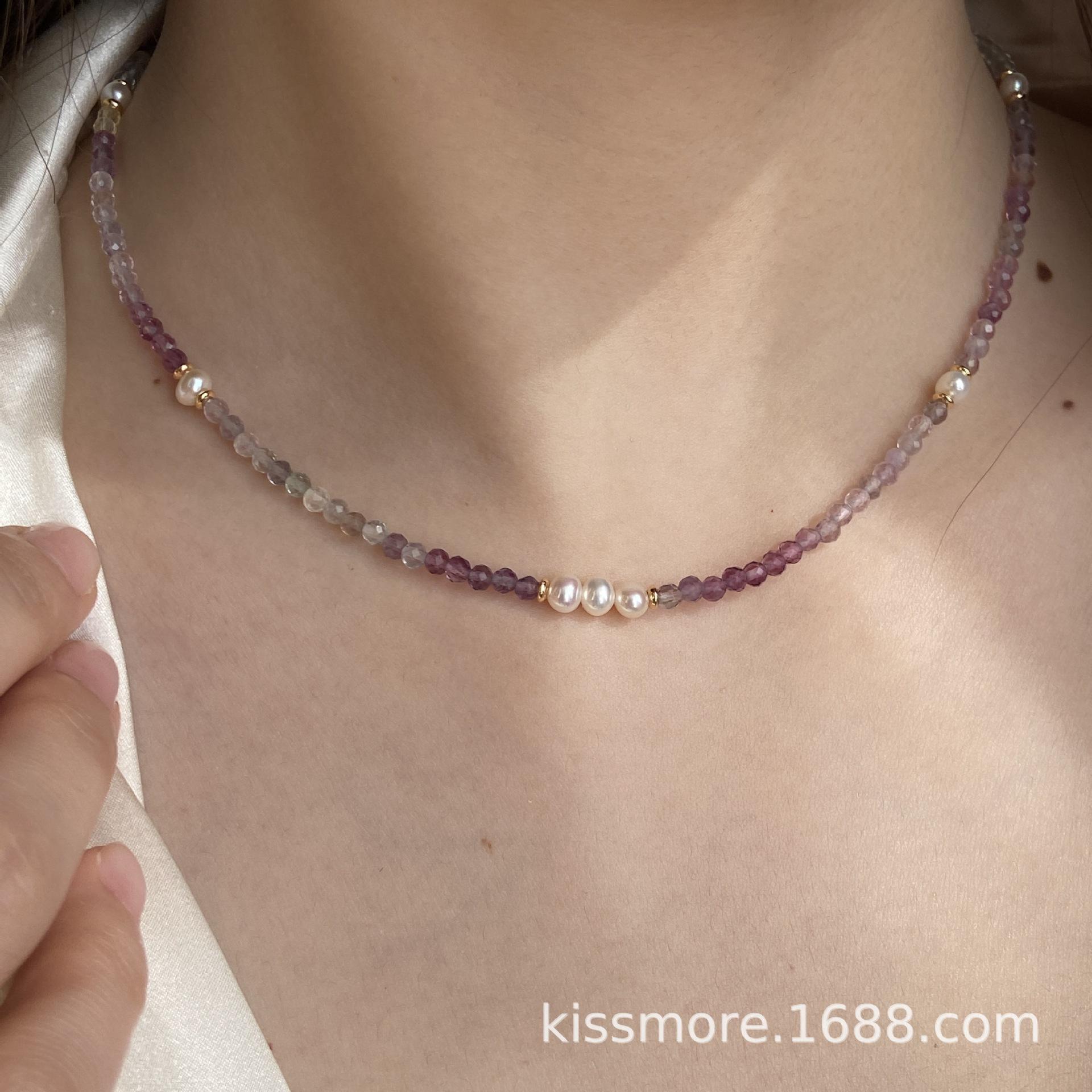 小颗紫色萤石间隔珍珠项链15.jpg