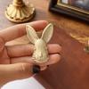 Broche Coelho Dourado Fosco Vintage Orelhas Grandes Coelho Estéreo Pinos para Mulheres Cardigan Suéter Xale Fivela Corsage Acessórios