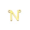 Colgante creativo dorado de doble orificio de 26 letras acero inoxidable chapado en oro de 18K no se decolora producción DIY
