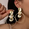 Pendientes de Borla Redonda Irregular Aguja de Plata Lujo Ligero Pendientes de Gama Alta Transfronterizos Europeos y Americanos Personalizados Exagerados Pendientes al por Mayor