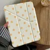 Funda Protectora Estilo Coreano con Bloques de Color y Lunares para Tableta Apple iPad, Desmontable de Succión Lateral, Diseño Sencillo para Air 13 pulgadas y Mini