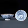 Taza de té cerámica sombrero maestro taza de té pintada a mano té individual taza de té japonés azul y blanco porcelana taza de té juego de té kung fu cuenco de té al por mayor