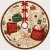 Falda para árbol de Navidad, falda redonda para base de árbol de decoración navideña, falda para árbol de tela con diseño de Papá Noel y muñeco de nieve, 120 cm de diámetro